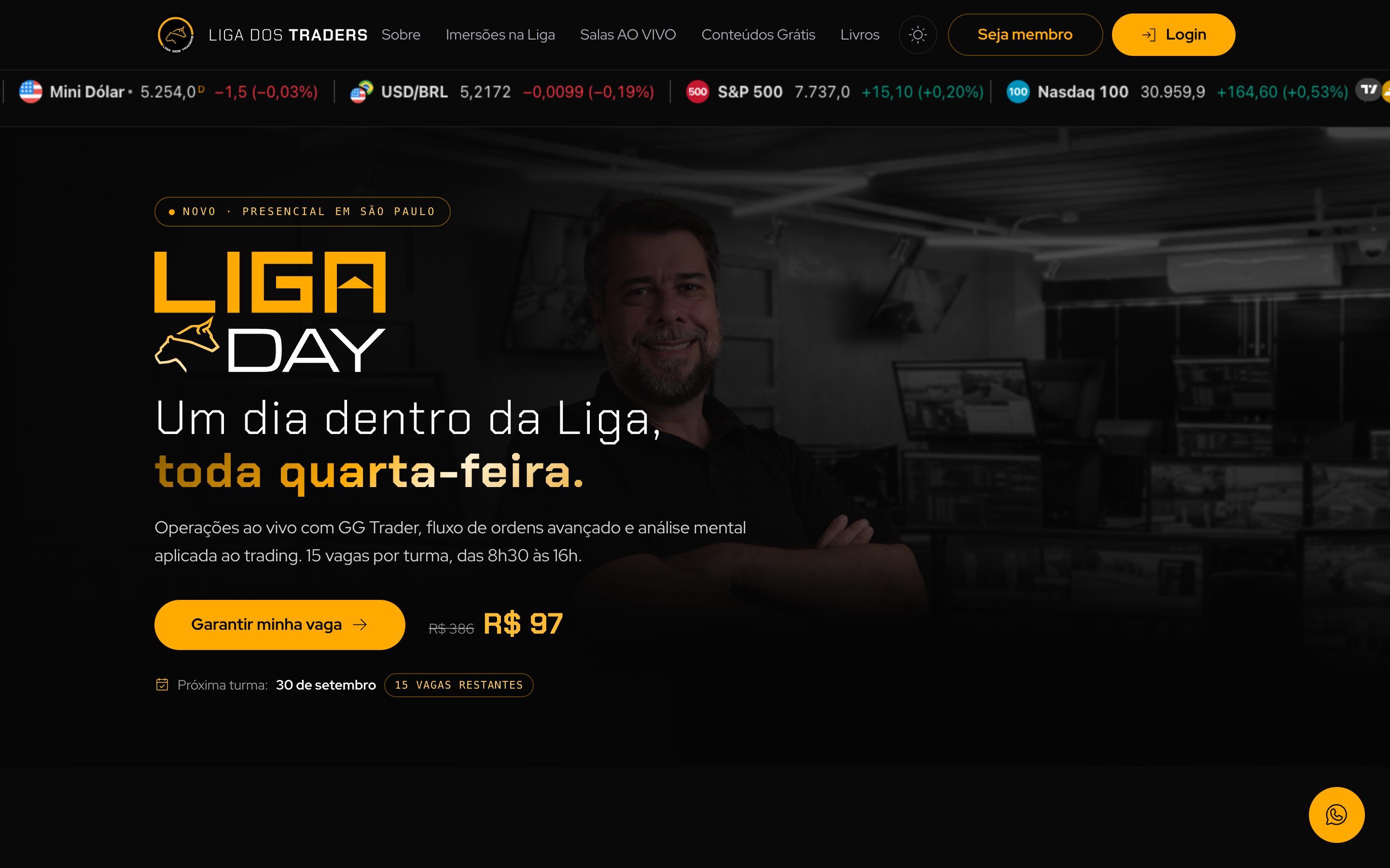 Site Liga dos Traders